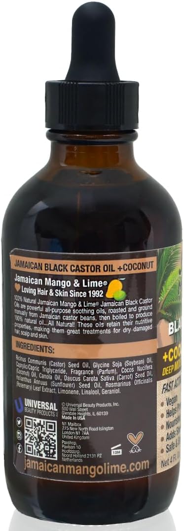 Jamaican Mango & Lime Black Castor Oil Coconut 118ml dropper bottle