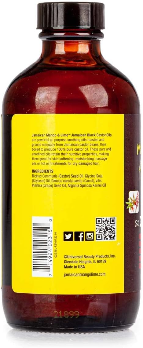 Jamaican Mango & Lime Black Castor Oil Xtra Dark 118 ml bottle with yellow label