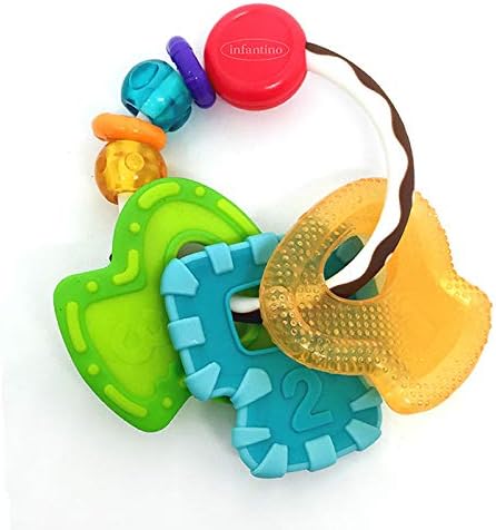 Infantino Go Gaga Slide & Chew Teether Keys with textured rings and shapes