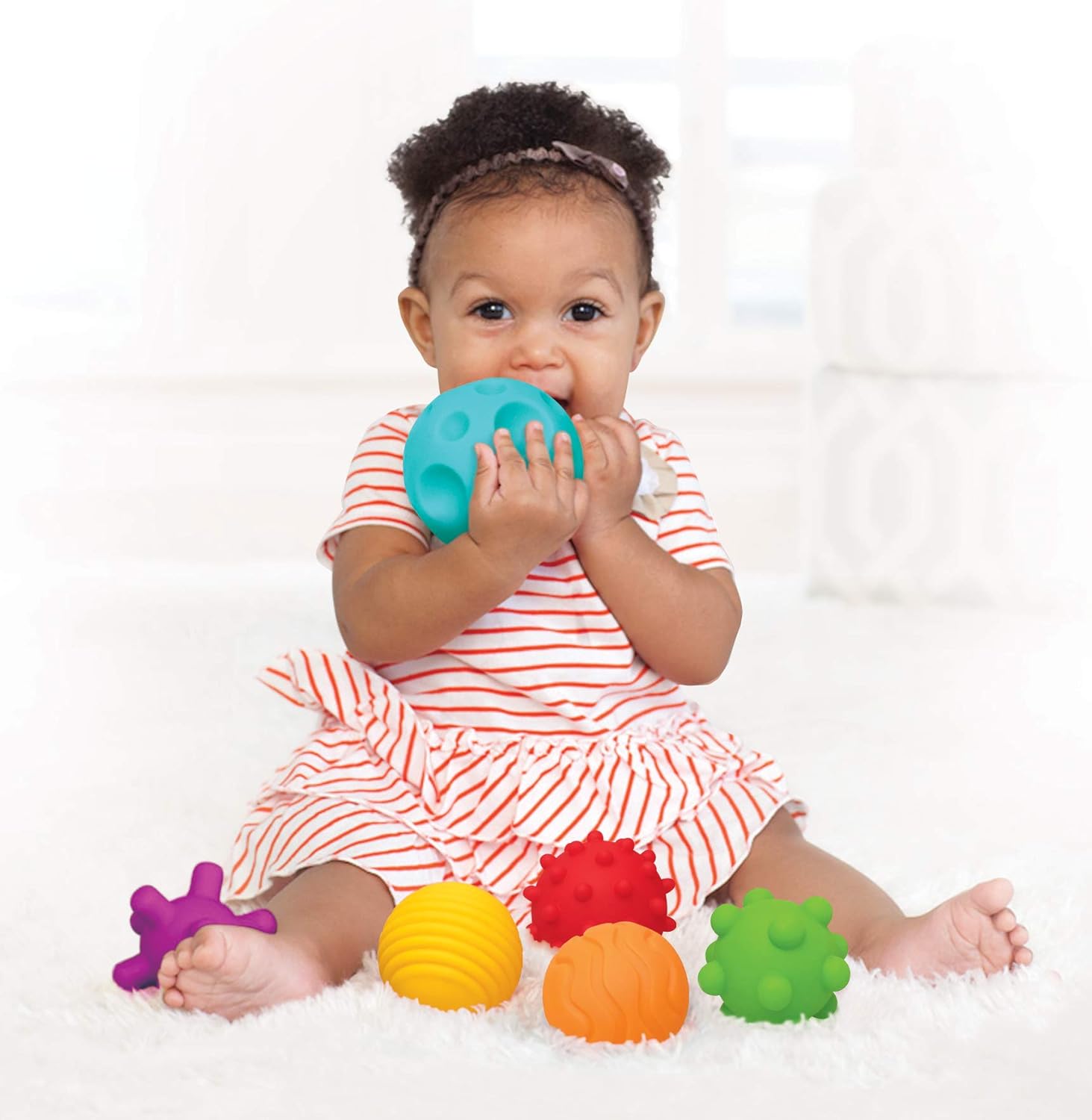 Infantino Textured Multi Ball Set six pack in assorted colours