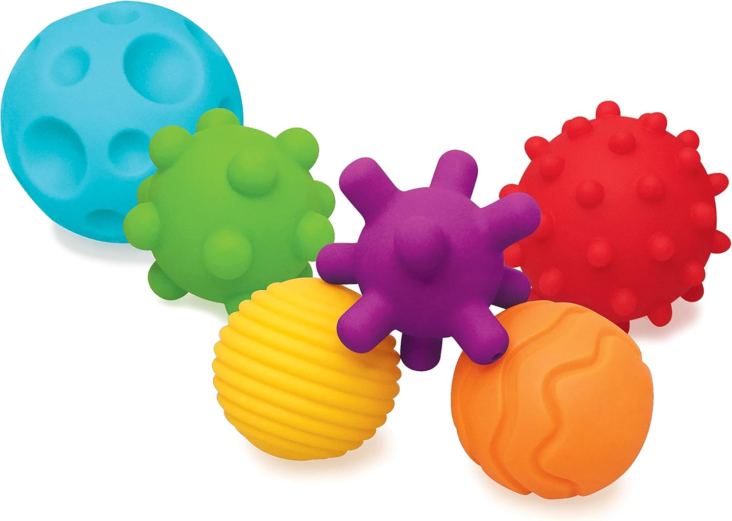 Infantino Textured Multi Ball Set, six colourful sensory balls for babies
