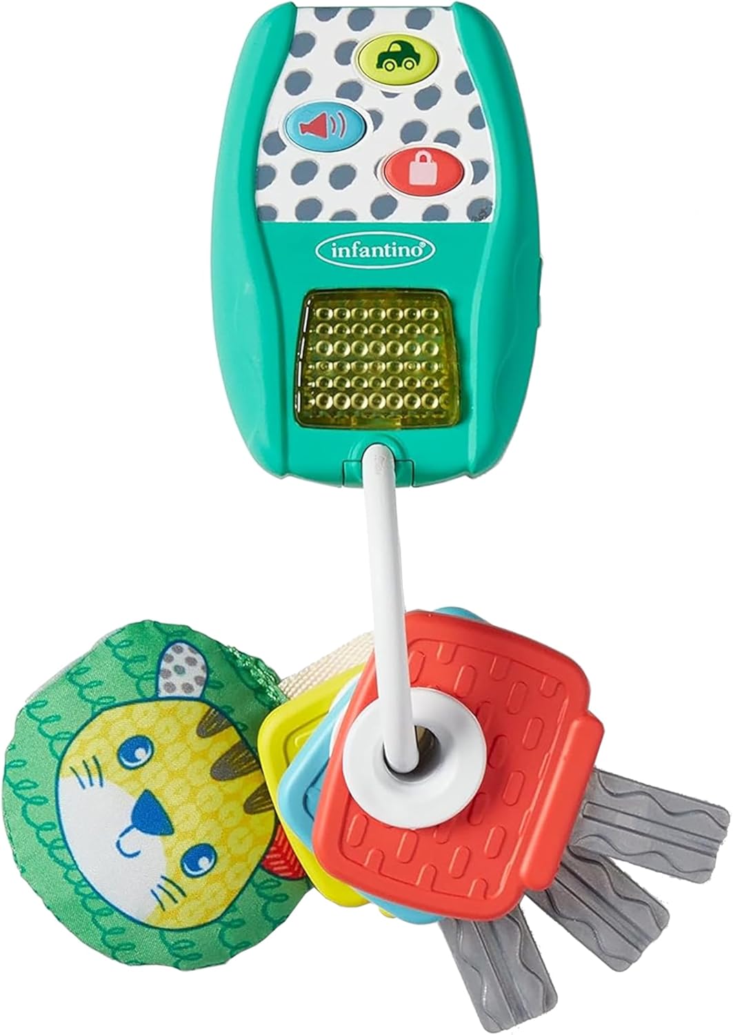 Infantino turquoise Music & Lights pretend key ring with interactive buttons and keys