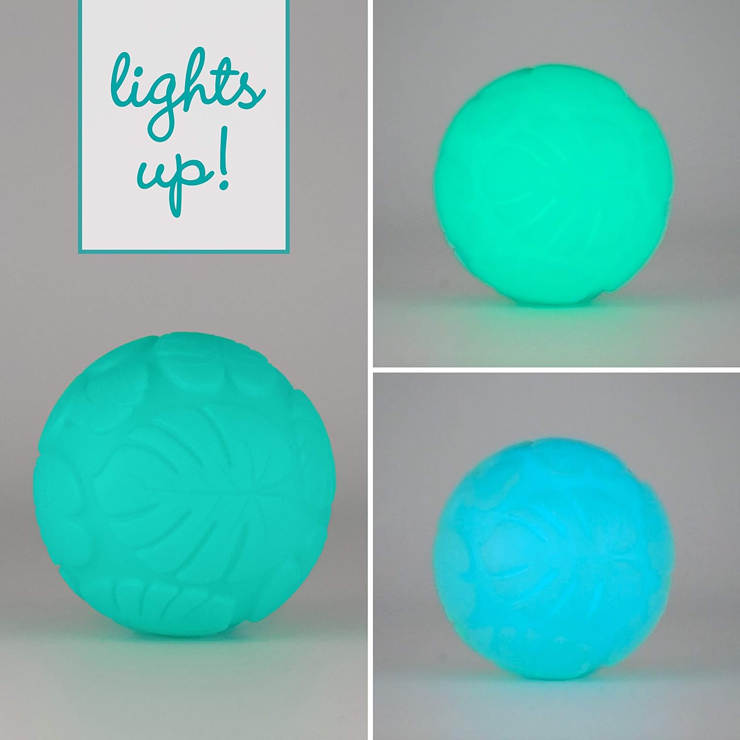 Infantino turquoise activity balls with music and lights, set of three