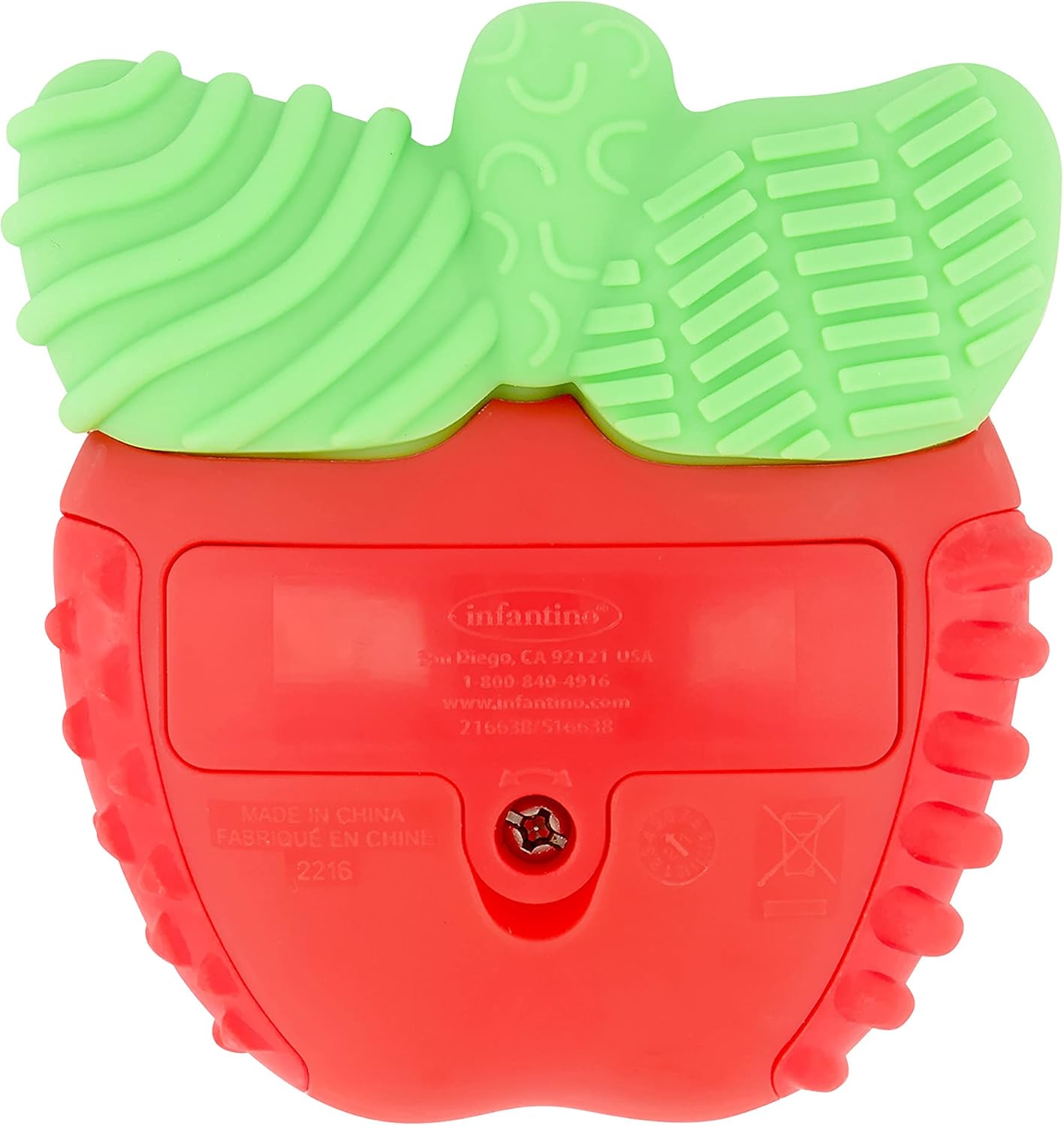 Infantino Lil' Nibblers vibrating teether in red and green apple shape