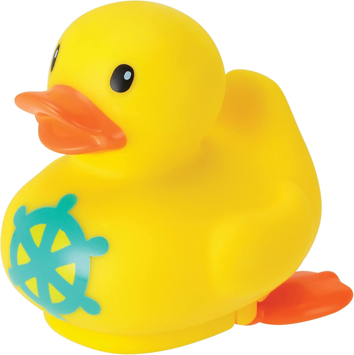 Infantino Kick & Swim Bath Duck yellow with orange beak and fins