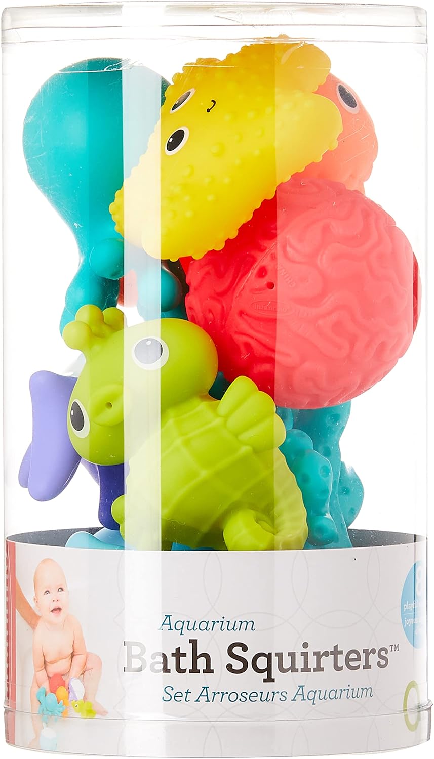 Infantino Aquarium Bath Squirters eight-piece set with colourful sea creatures