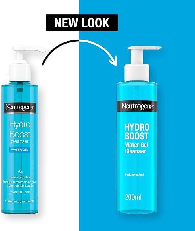 Neutrogena Hydro Boost Water Gel Cleanser 200ml turquoise pump bottle