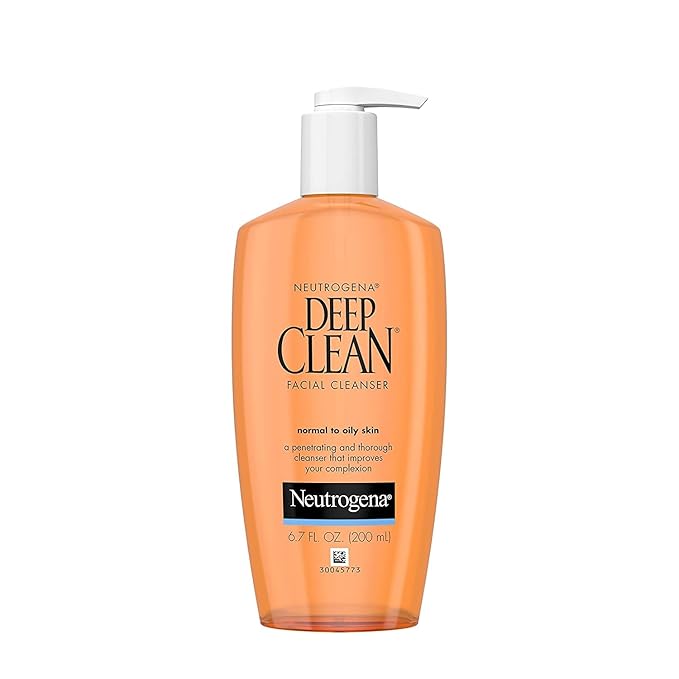 Neutrogena Deep Clean orange facial cleanser pump bottle 200ml