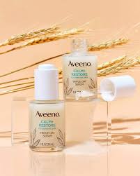 Aveeno Calm + Restore Triple Oat Serum 30ml bottle with dropper