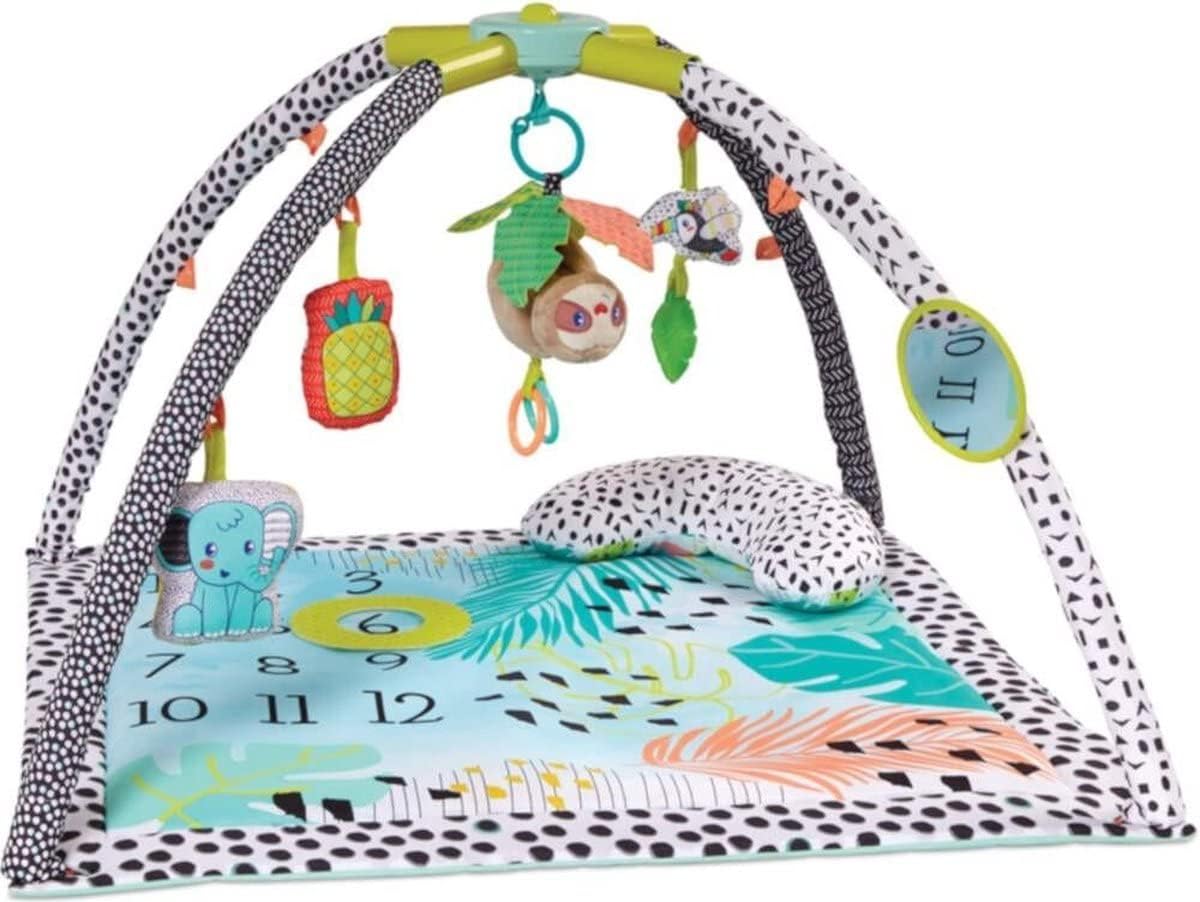 Infantino 4-in-1 Milestones Twist and Fold Gym with hanging toys and playmat