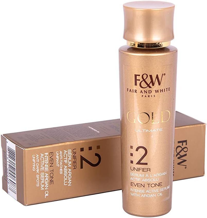 Fair & White Gold Ultimate 2 Intense Argan Oil Active Serum bottle with box