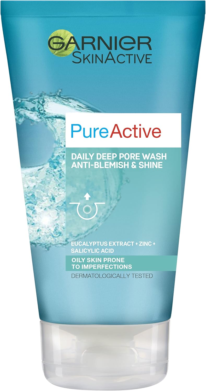 Garnier SkinActive Pure Active Daily Deep Pore Wash 150ml tube