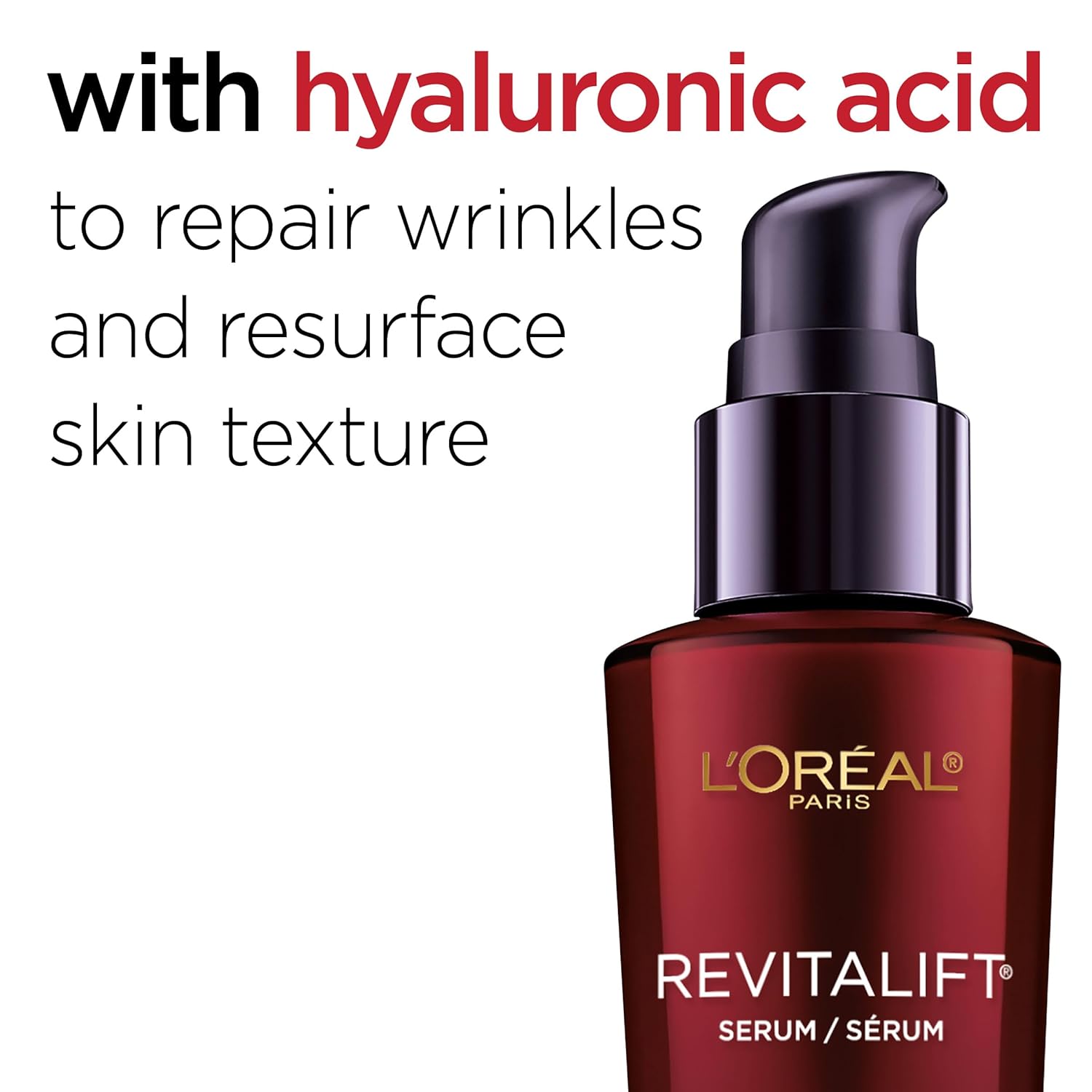 L'Oréal Paris Revitalift concentrated serum with hyaluronic acid in red bottle