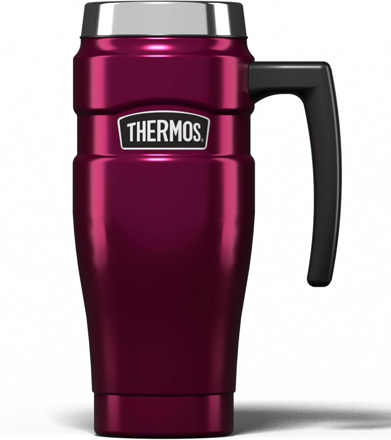 Thermos Stainless King raspberry 470ml travel mug with handle