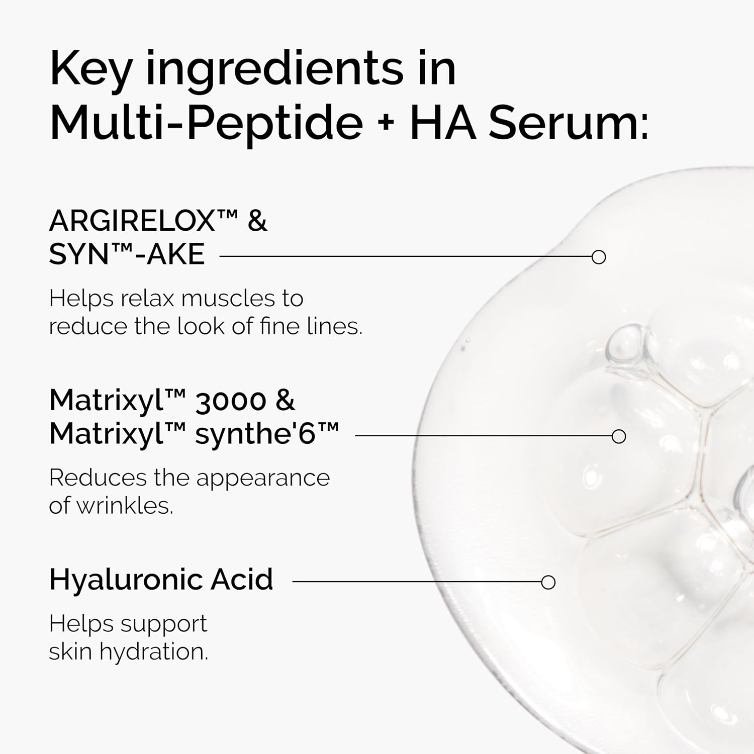 The Ordinary Multi-Peptide + HA Serum 30ml clear bottle with dropper