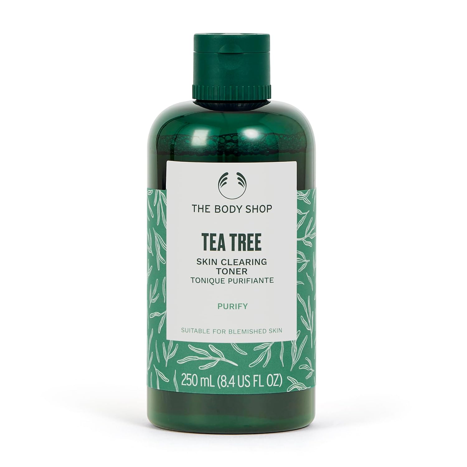 The Body Shop Tea Tree Skin Clearing Toner 250ml bottle with green cap