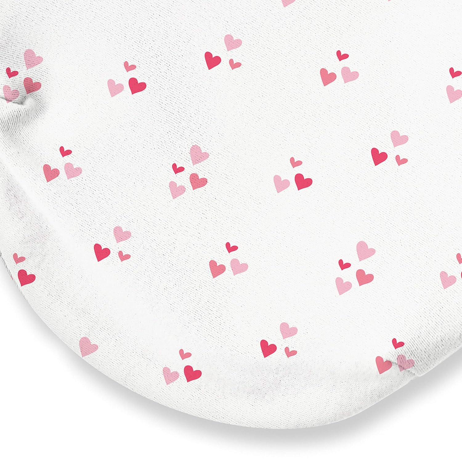SwaddleMe Original Swaddle Flamingo Fiesta with pink and red heart pattern