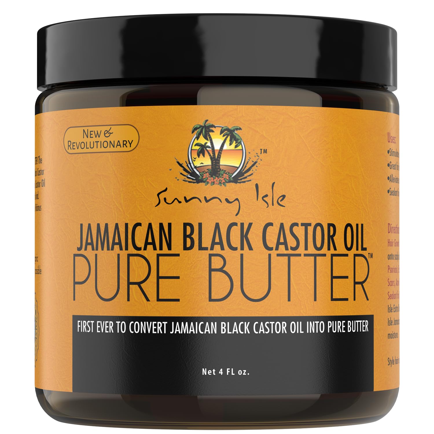 Sunny Isle Jamaican Black Castor Oil Pure Butter 4 fl oz jar