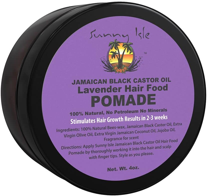 Sunny Isle Lavender Jamaican Black Castor Oil Hair Food Pomade 4oz jar