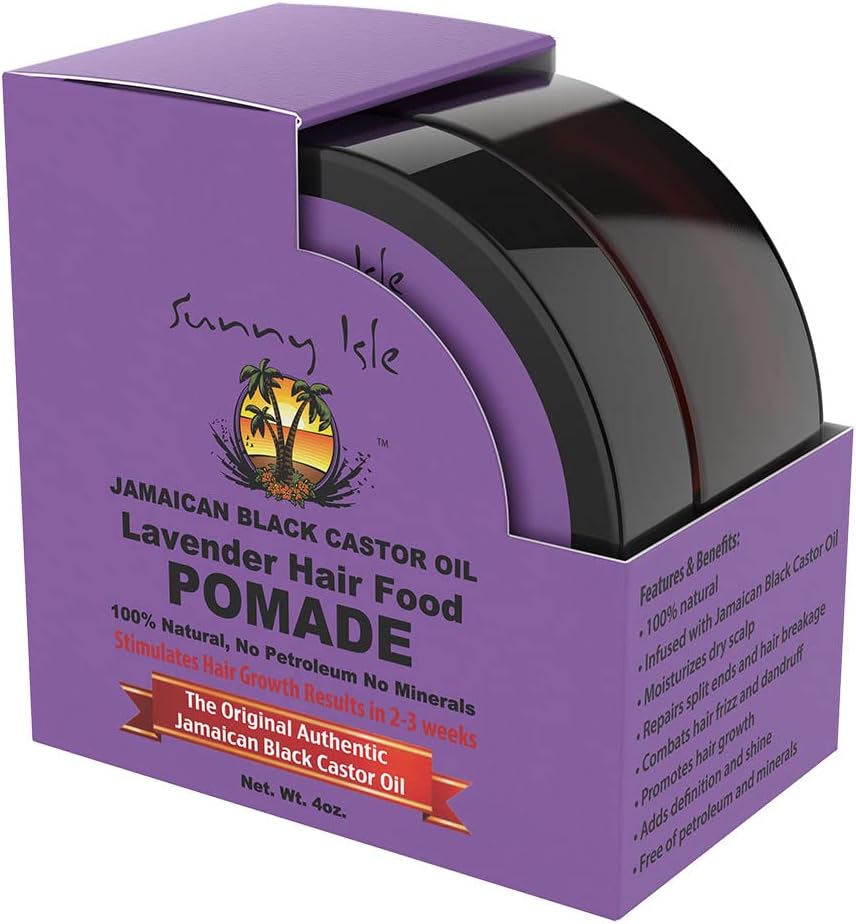 Sunny Isle Lavender Jamaican Black Castor Oil Hair Food Pomade 4oz jar