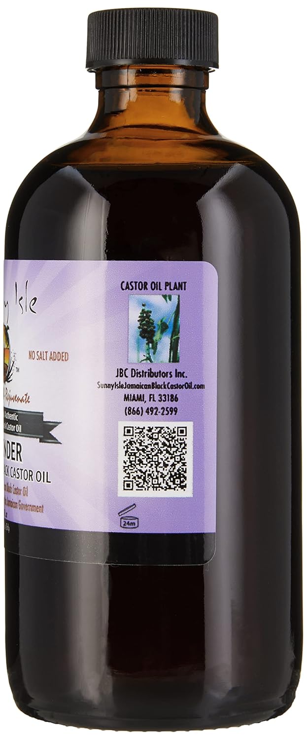 Sunny Isle Lavender Jamaican Black Castor Oil 8 fl oz bottle with purple label