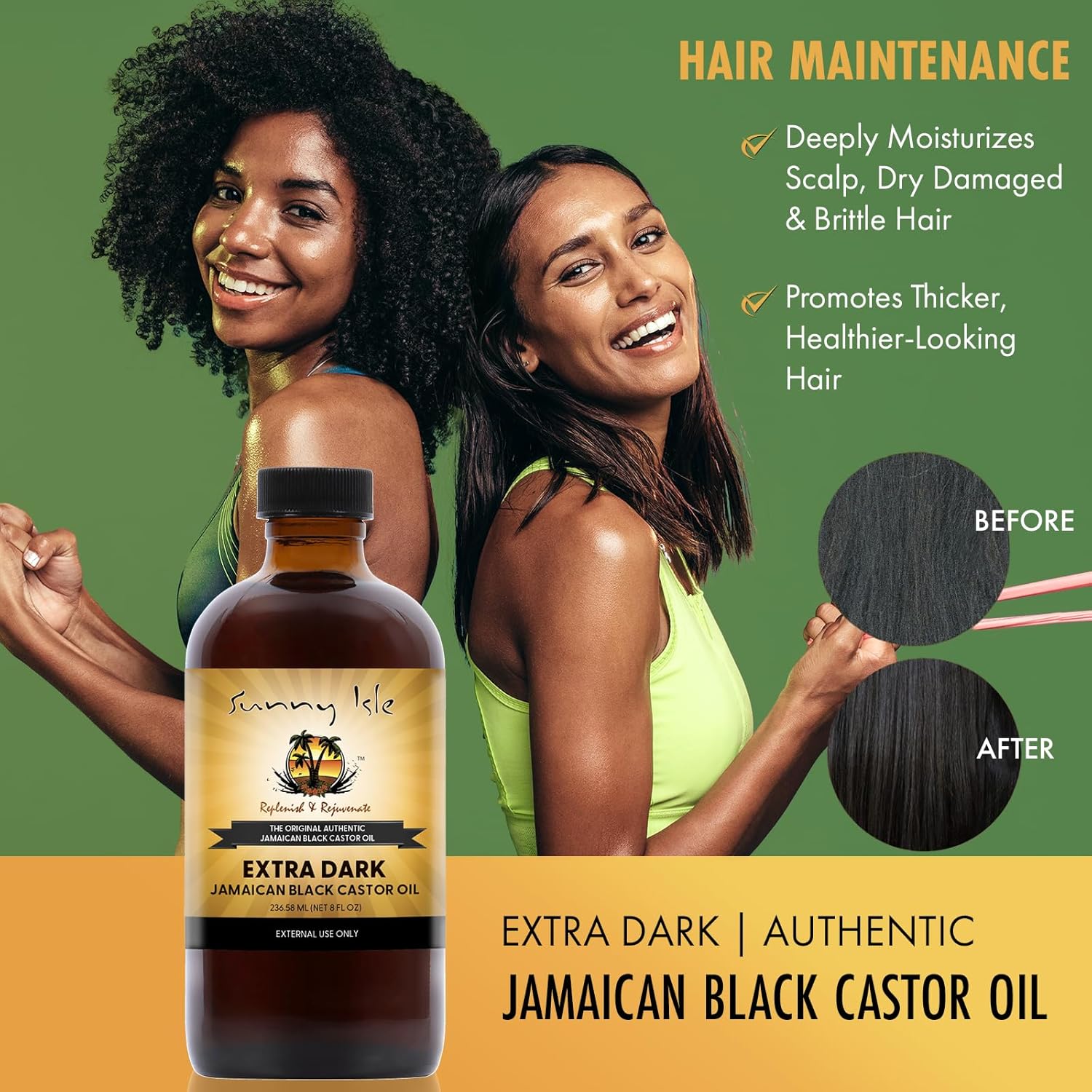 Sunny Isle Extra Dark Jamaican Black Castor Oil, 8 fluid ounces bottle