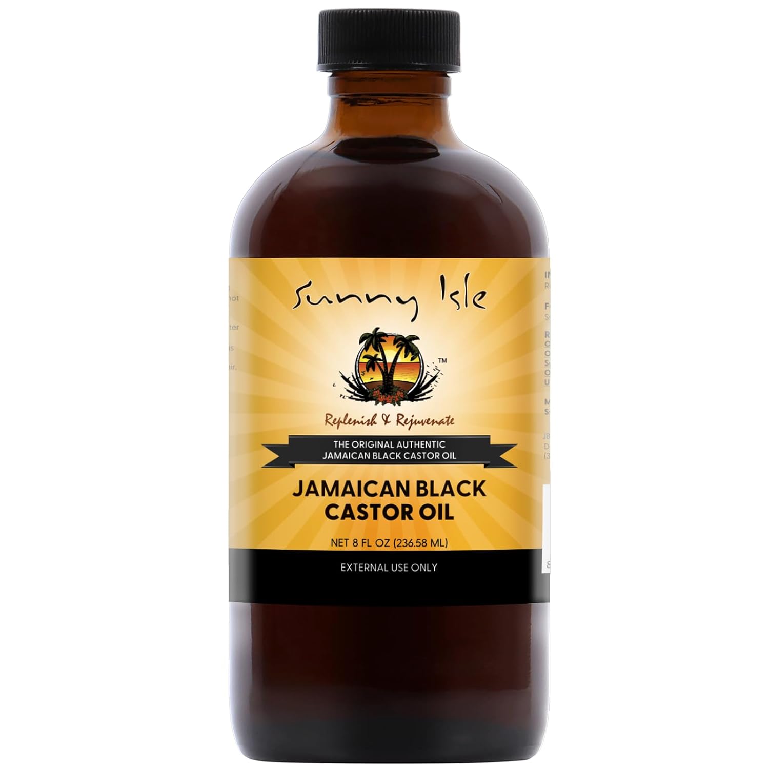 Sunny Isle Original Jamaican Black Castor Oil 8 fl oz dark glass bottle