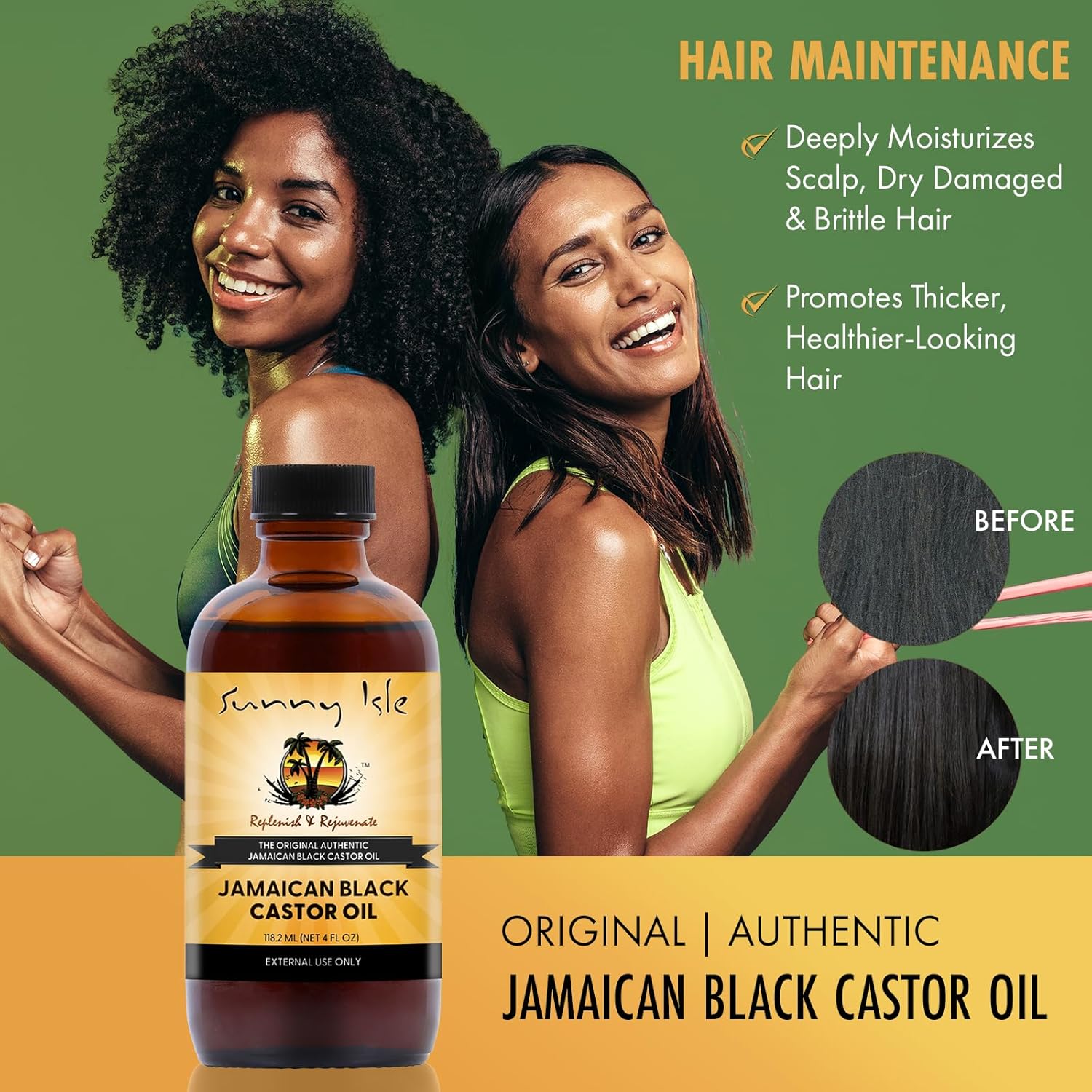 Sunny Isle Original Jamaican Black Castor Oil 118.2ml bottle with black cap