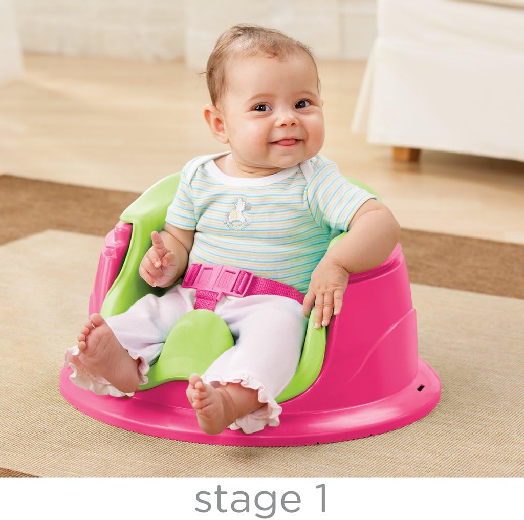 Summer Infant 3-Stage Super Seat pink and green stage one baby seat