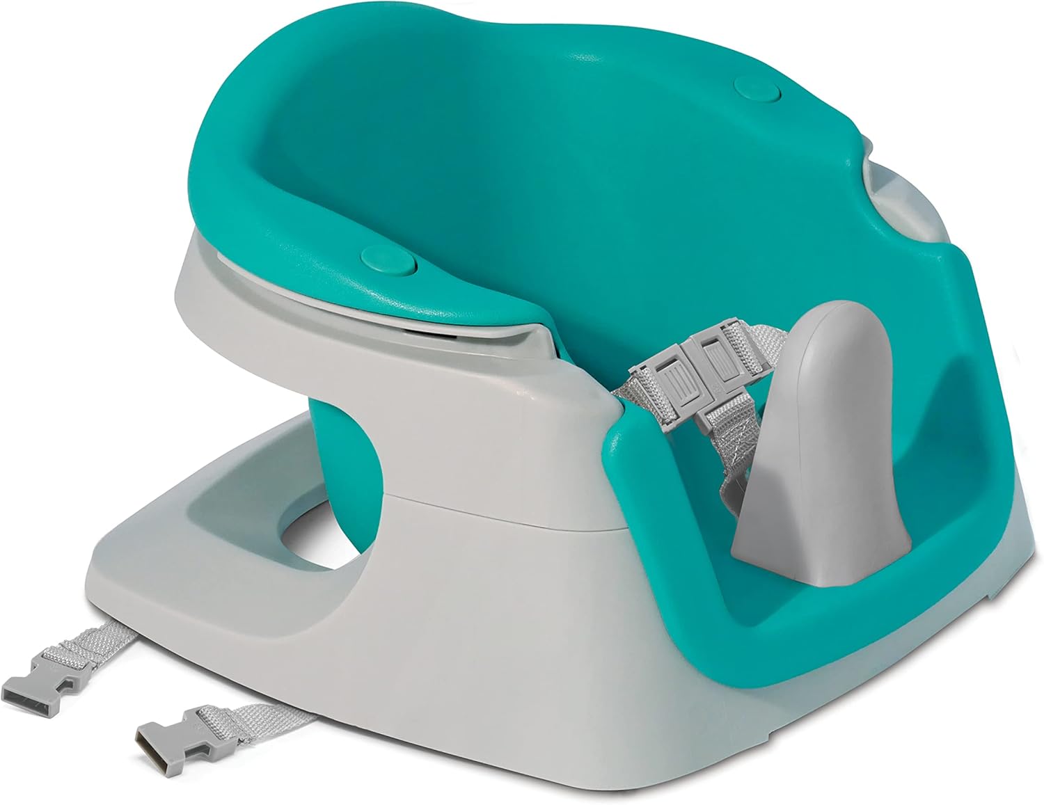 Summer Infant 4-in-1 SuperSeat turquoise and grey baby seat with straps