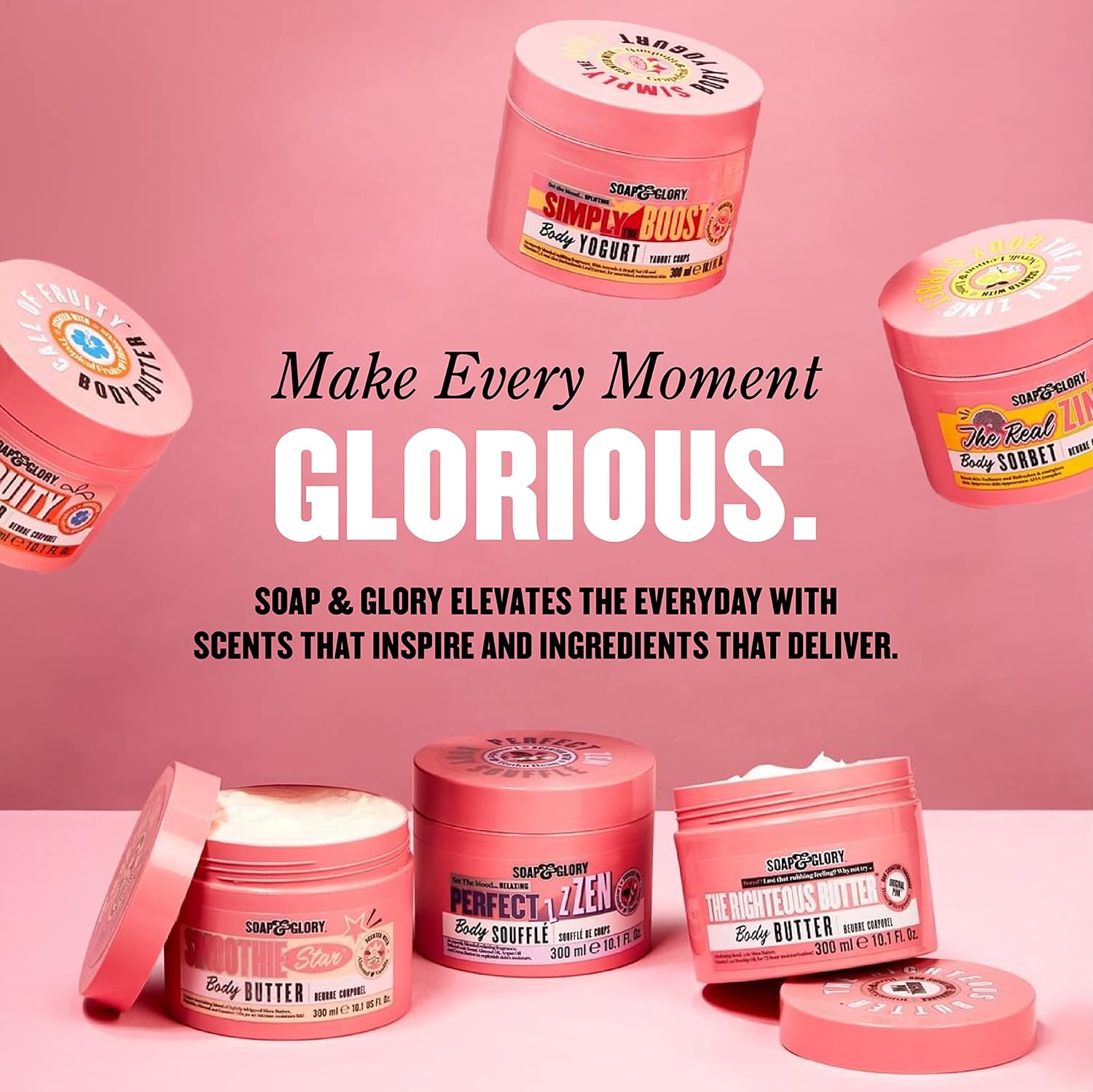 Soap & Glory Clean On Me hydrating body wash 500ml pink bottle