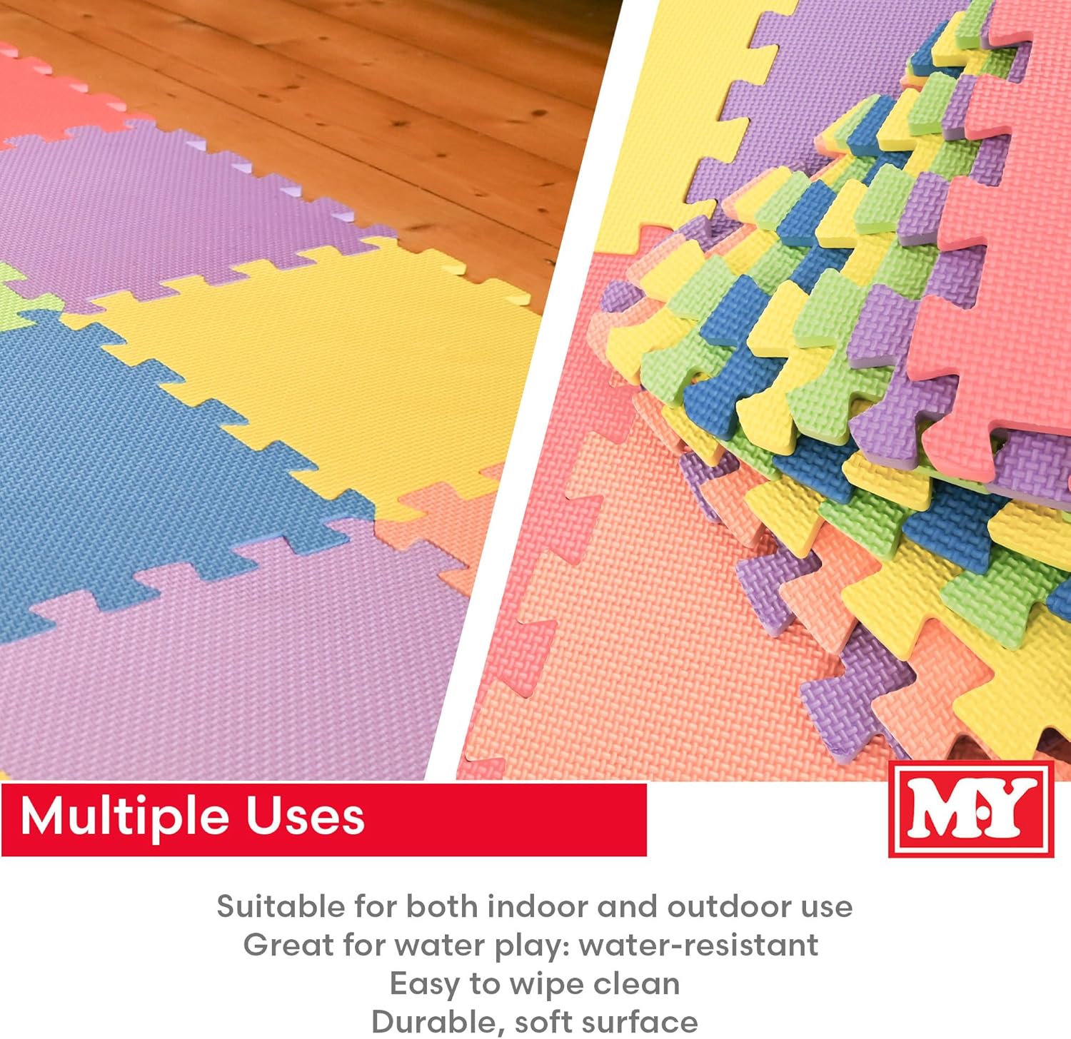 M.Y Royal Court multicoloured interlocking EVA foam playmats, 9-piece set