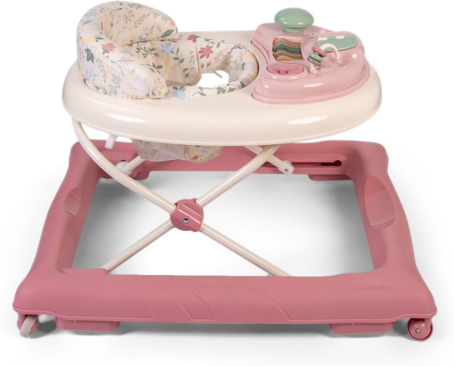Red Kite Baby Go Round Jive boy walker with pink frame and floral seat