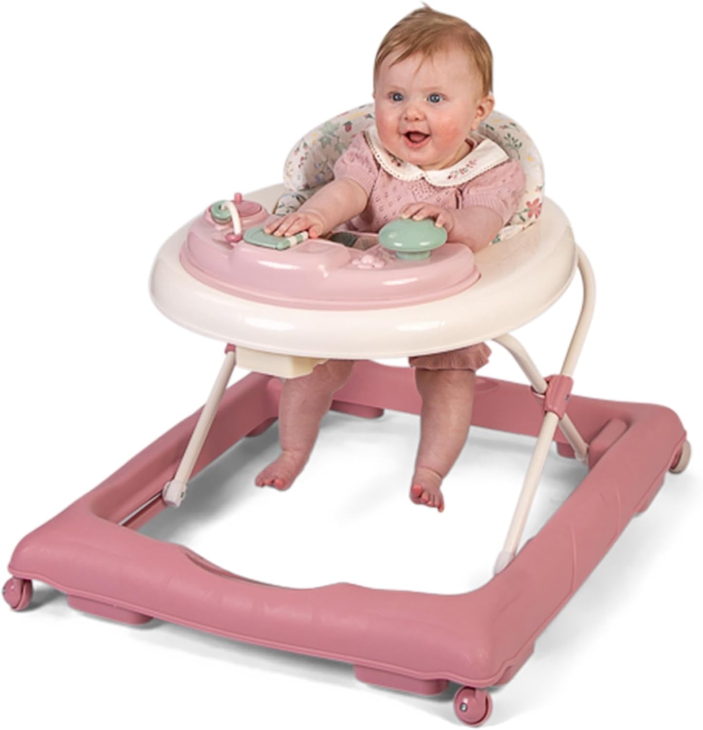 Red Kite Baby Go Round Jive pink and white baby walker with toys