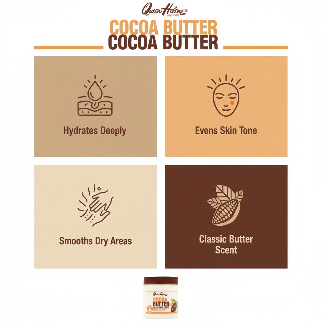 Queen Helene Cocoa Butter Hand and Body Lotion 16 oz jar for dry skin