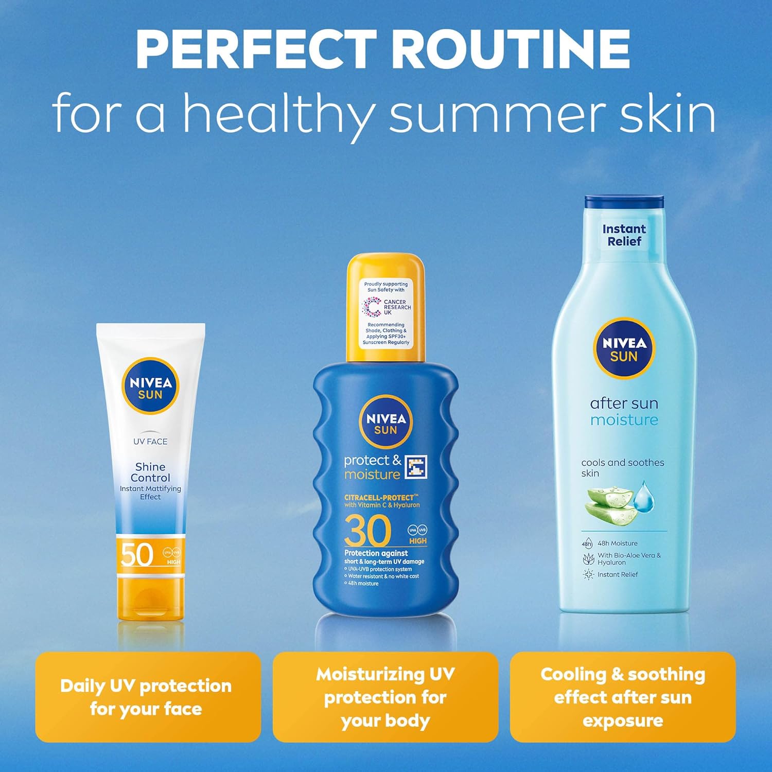 NIVEA Sun Protect & Moisture blue spray bottle SPF 30 200ml