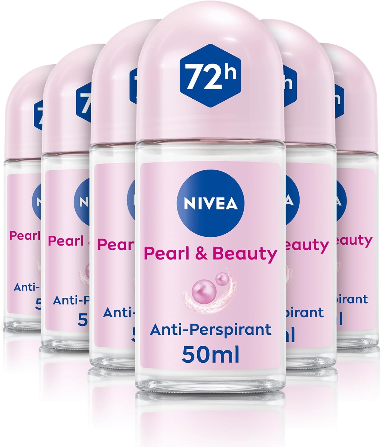 Nivea Pearl & Beauty anti-perspirant roll-on deodorant 50ml pink bottles