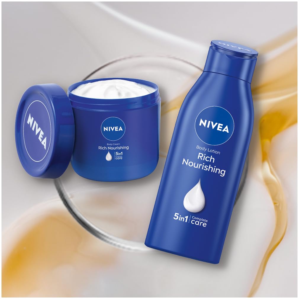 Nivea Rich Nourishing Body Cream and Body Lotion with Almond Oil 400ml