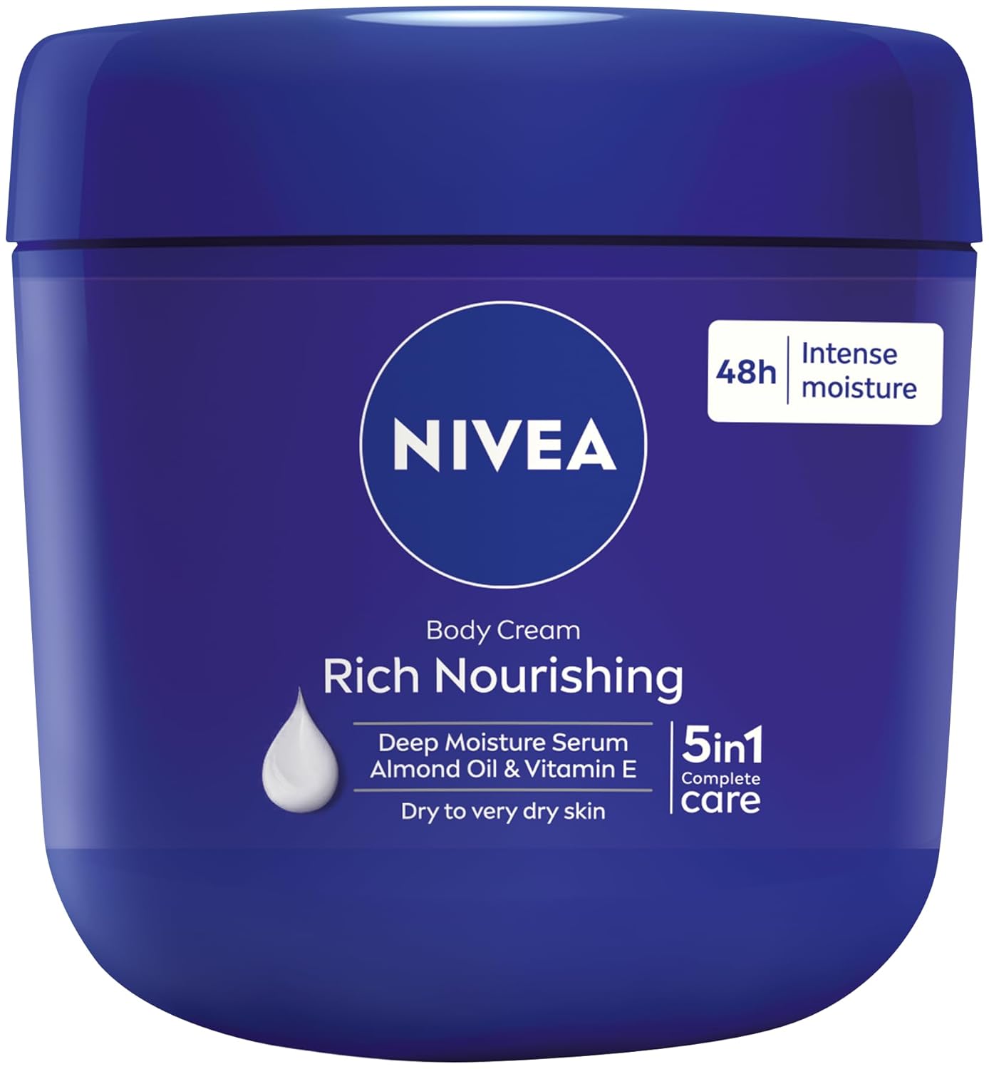 Nivea Rich Nourishing Body Cream Almond Oil 400 ml blue jar