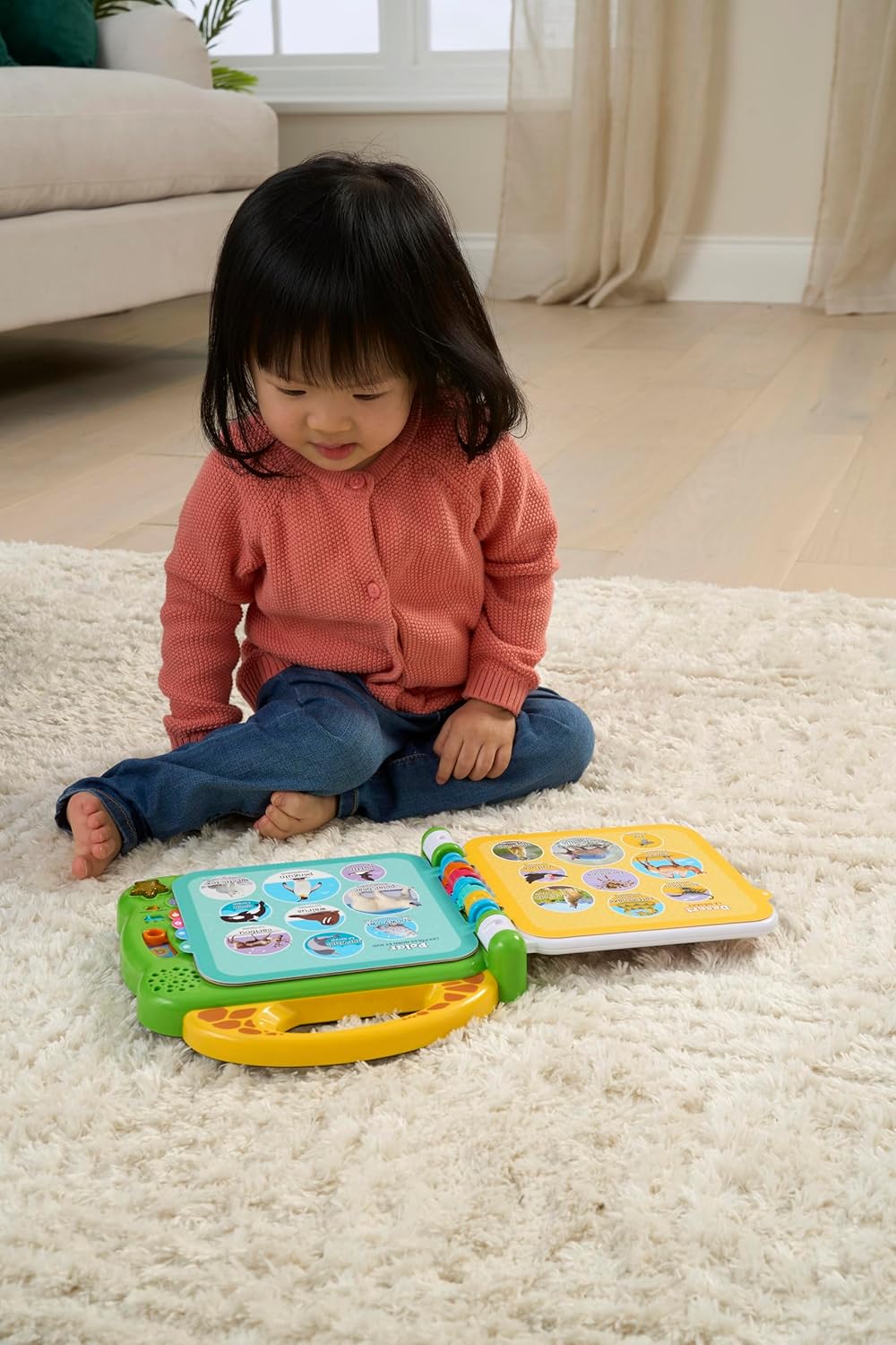 LeapFrog 100 Animals Book green and yellow interactive learning toy
