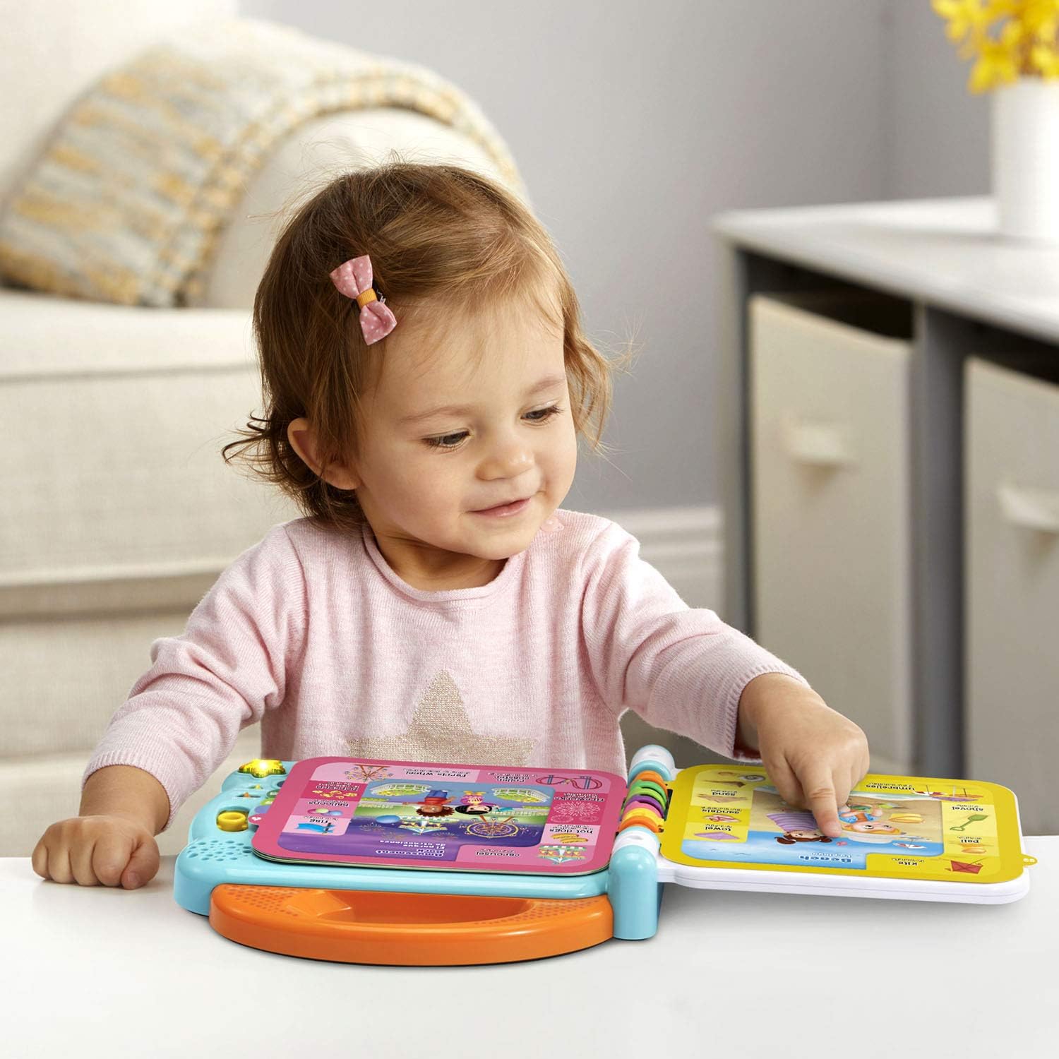 LeapFrog 100 Words About Places I Go interactive learning book with coloured pages
