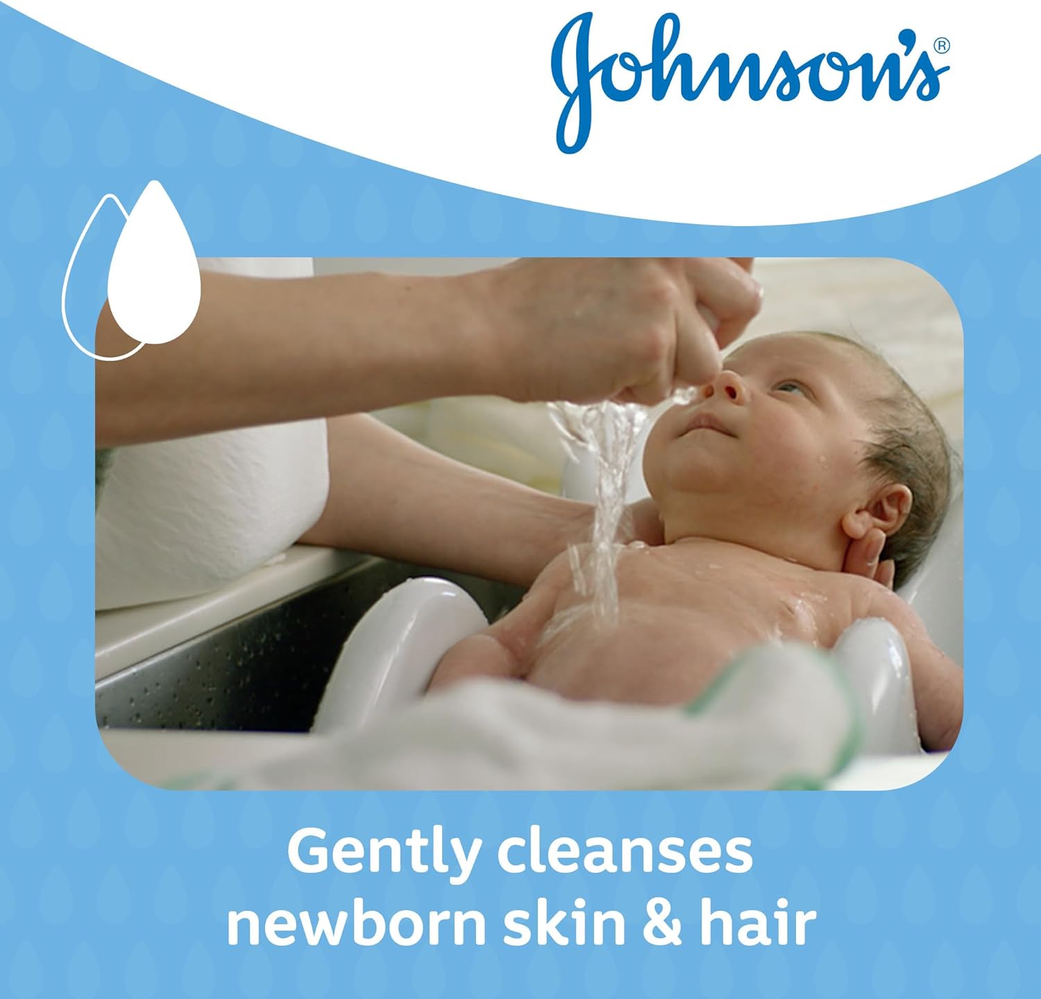 Johnson's Baby Top-to-Toe Wash 500mL bottle for newborn skin and hair