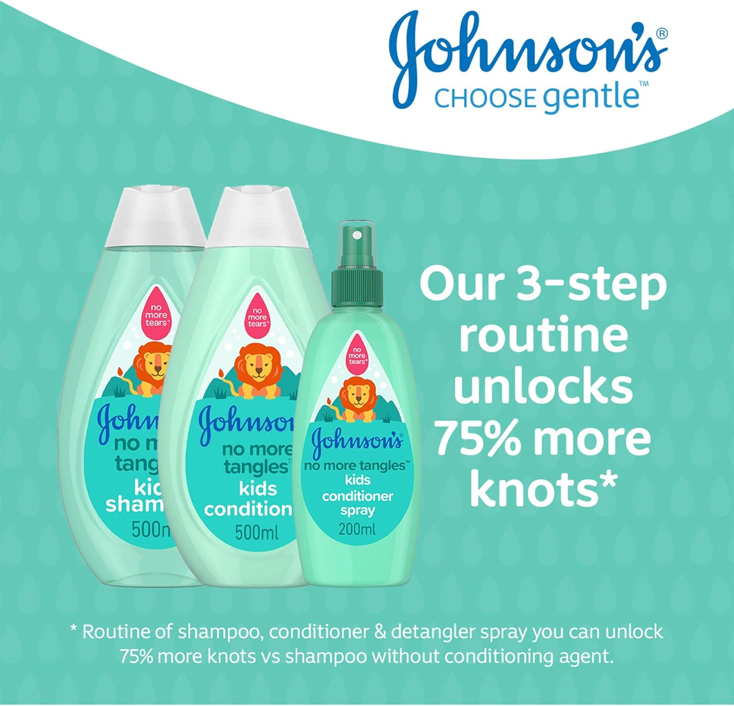 Johnson's No More Tangles Kids Shampoo 300mL green bottle