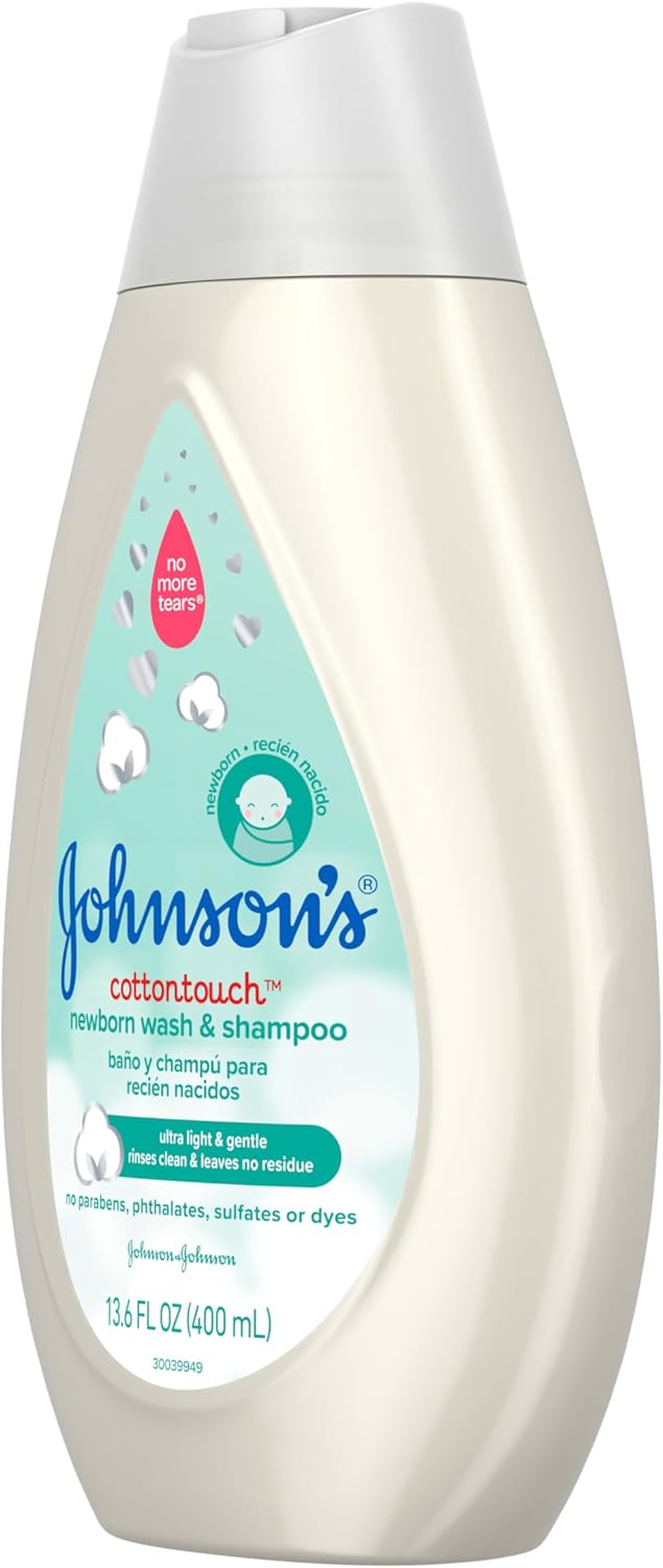 Johnson's CottonTouch newborn wash and shampoo 400ml bottle
