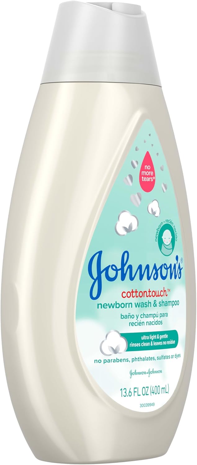Johnson's CottonTouch Newborn Baby Wash and Shampoo 400ml bottle