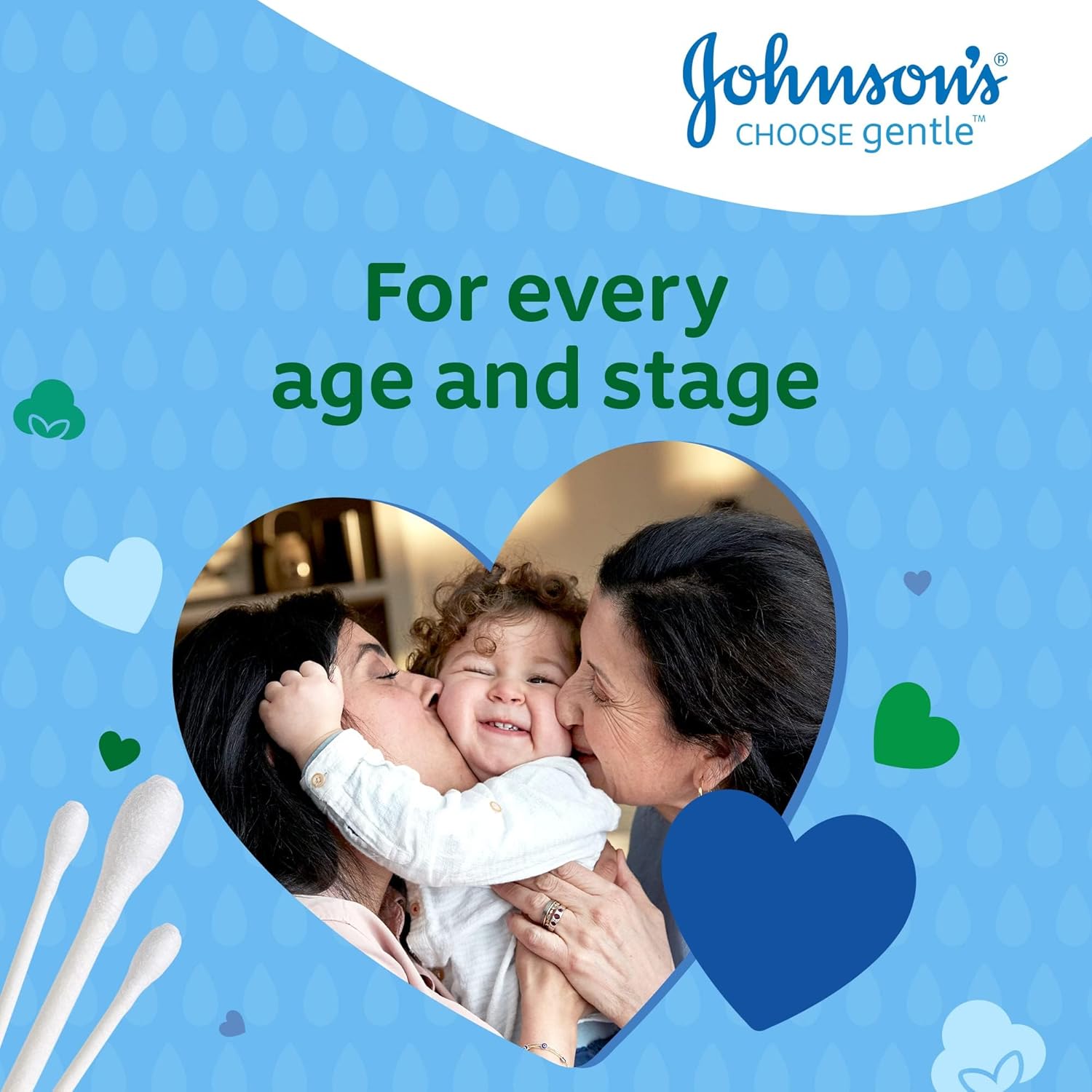 Johnson's Baby Cotton Buds 200 pack gentle care swabs