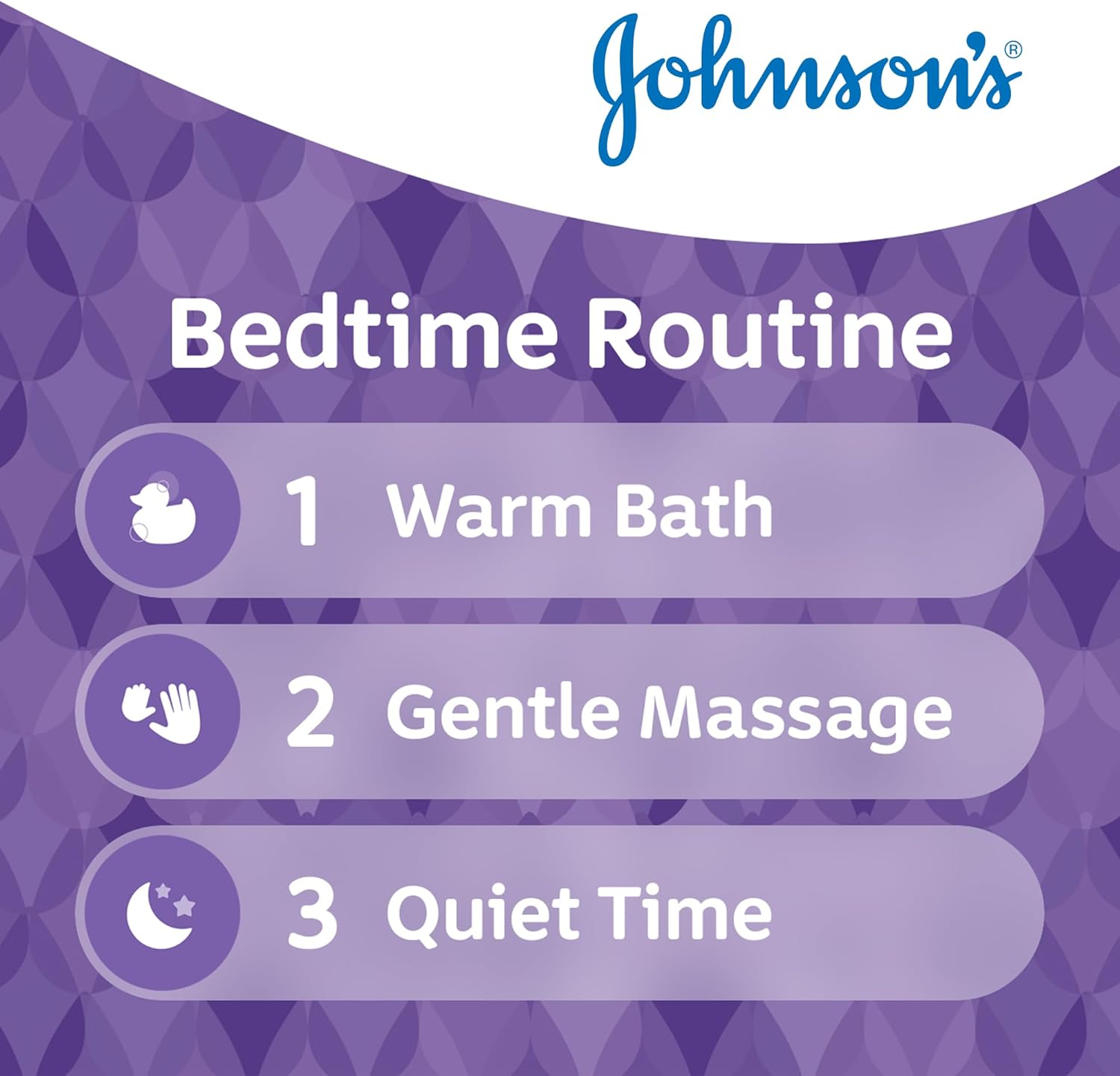Johnson's Baby Bedtime Wash 500ml purple bottle for gentle cleansing