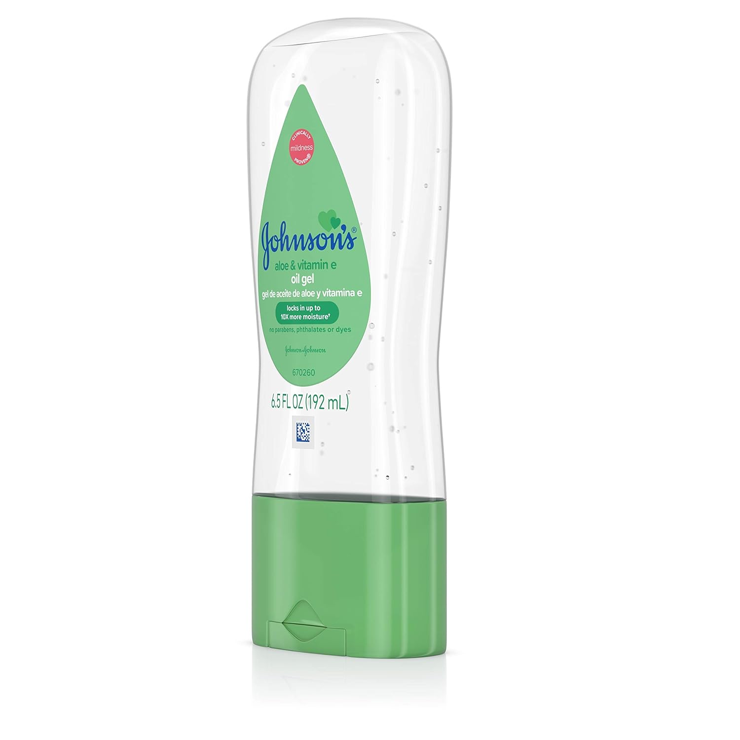 Johnson's Baby Oil Gel with Aloe Vera and Vitamin E, 192 ml bottle