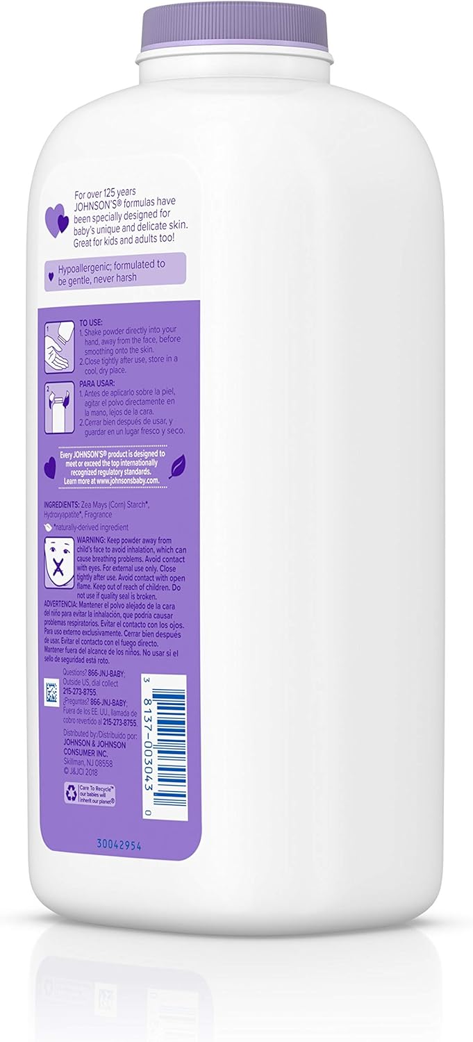 Johnson's Baby Powder Calming Lavender and Chamomile 623g large bottle