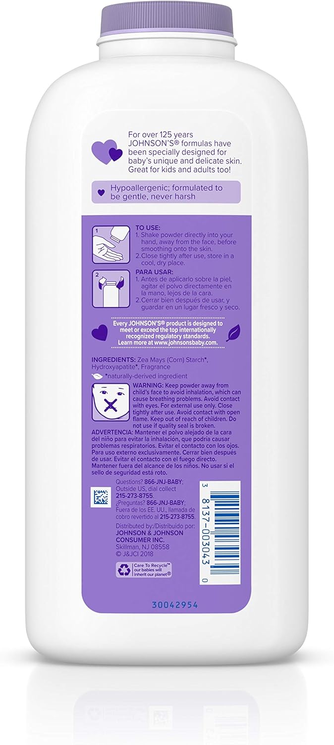 Johnson's Baby Powder Calming Lavender and Chamomile 623g bottle